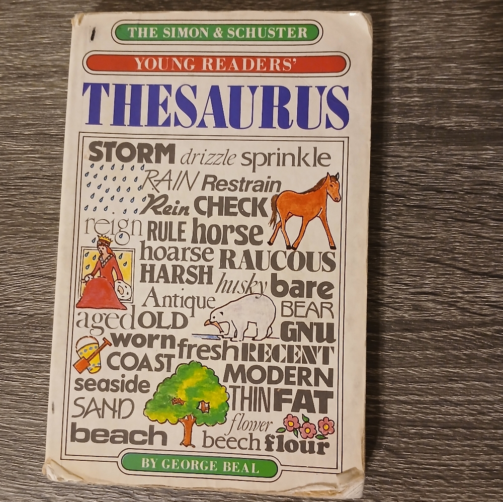Vintage The Simon & Schuster Young Readers Thesaurus 1984 Boy Girl Educational